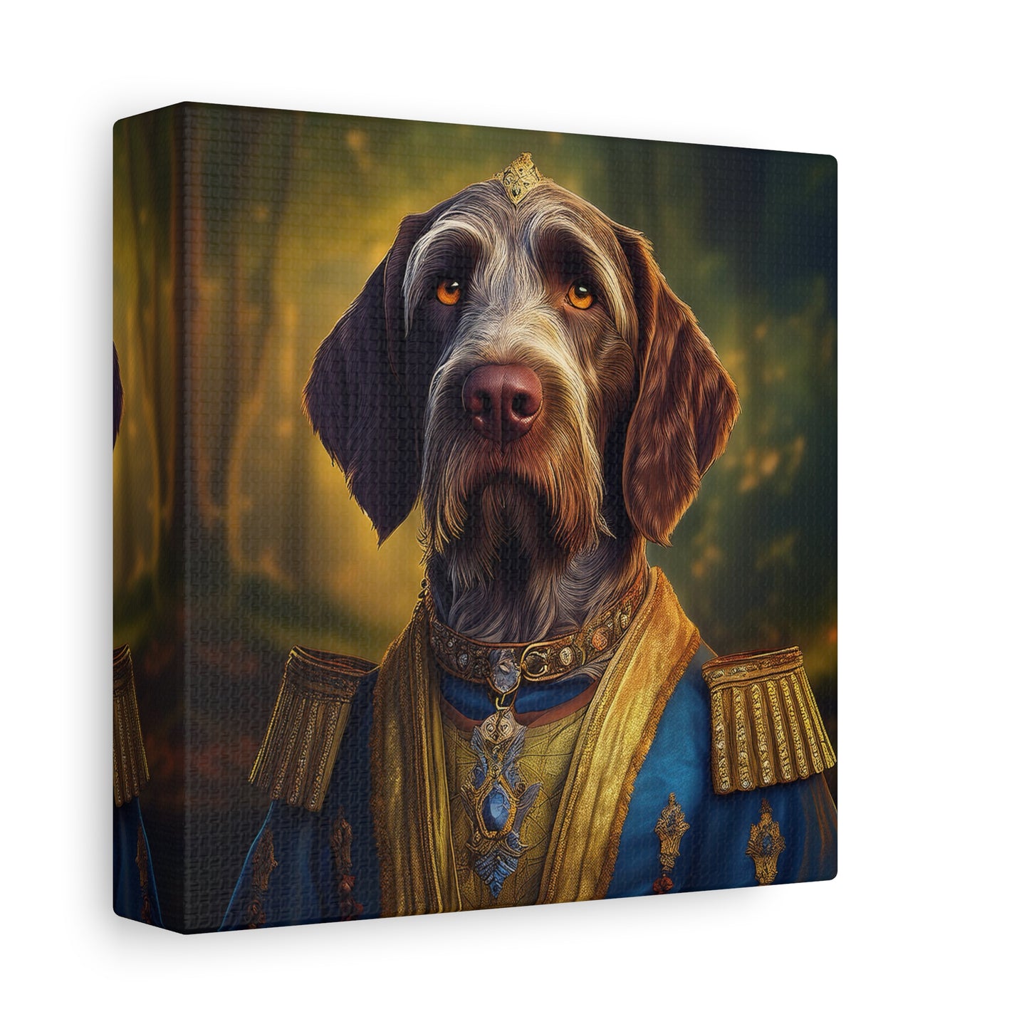 German Wirehaired Pointer Dog Pet Portrait Renaissance - Canvas, wall art, wall print, dog portrait, dog art