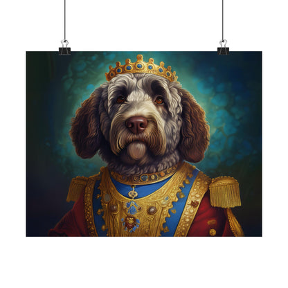 Portuguese Water Dog Renaissance Portrait Art Print, Wall Decor Gift, Animal Lover Home Decor, Dog Wall Art