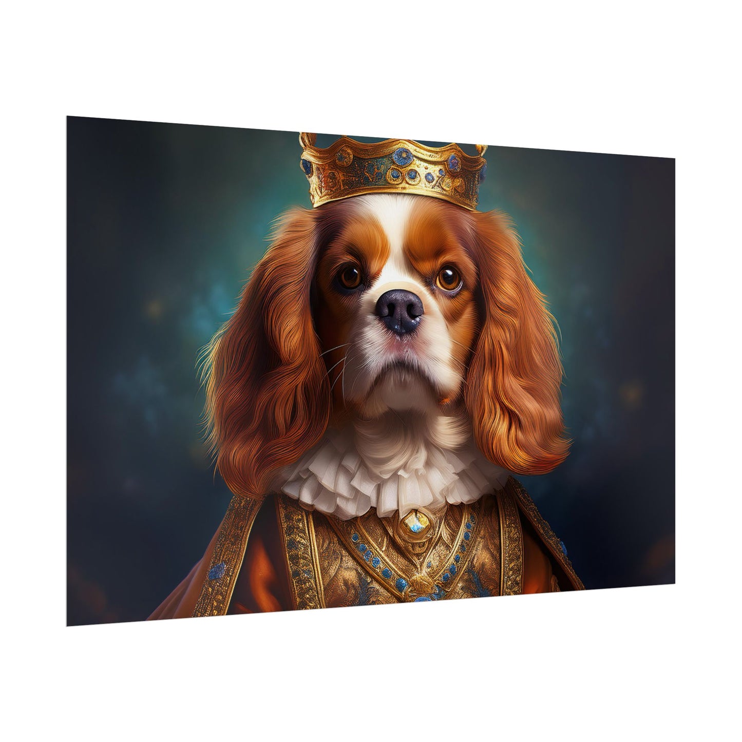 Cavalier King Charles Spaniel Art Pet Portrait Print, Renaissance, Wall Print, Wall Art