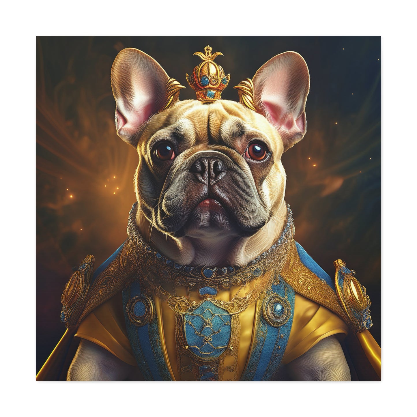French Bulldog Renaissance Pet Portrait on Canvas | Wall Print | Wall Art | Dog Art