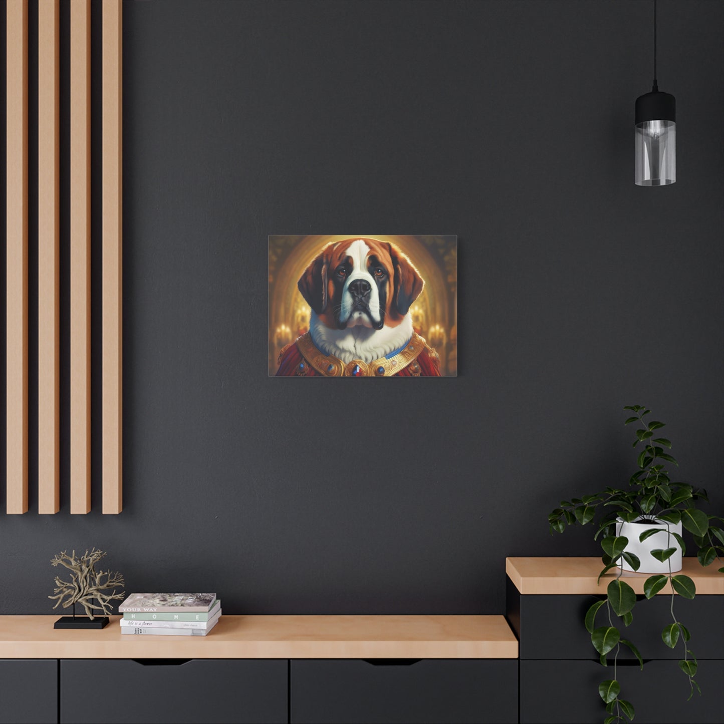 Regal Saint Bernard Renaissance Dog Portrait Canvas Art, Dog Lover Wall Décor, Pet Portrait, Home Decoration, Gift for Pet Owners, Animal Art