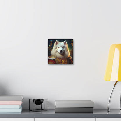 Regal Samoyed Canvas Art, Pet Wall Decor, Dog Portrait, Unique Home Decor, Animal Lover Gift, Noble Canine Wall Art