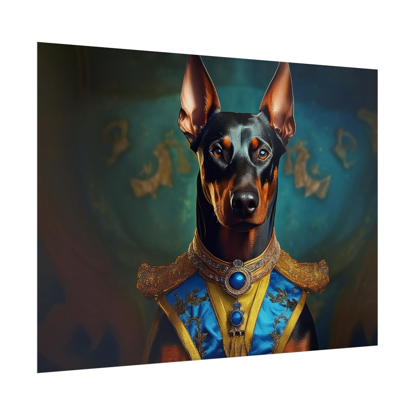Doberman Pinscher Renaissance  Dog Pet Portrait Print | Wall Art | Wall Print | Dog Art