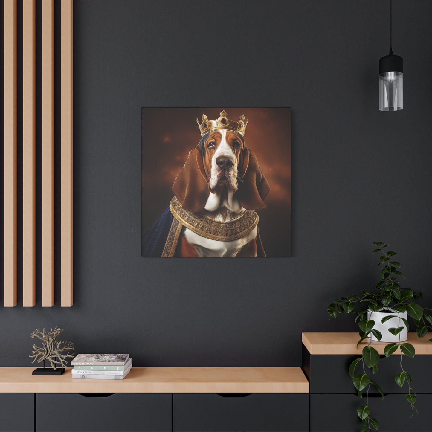 Bassett Hound Renaissance Pet Portrait on Canvas | Wall art | wall print | Dog Art
