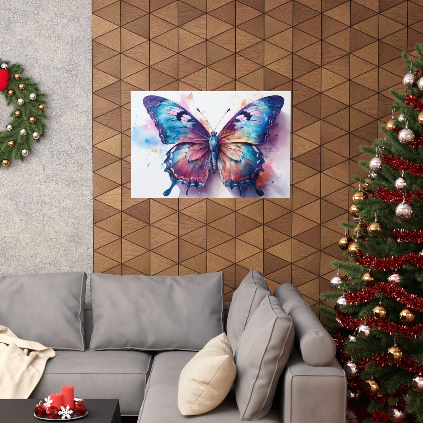 Teal, Blue & Purple Butterfly Alcohol Ink Wall Art |  Butterfly wall art | Wall Art | Wall Print