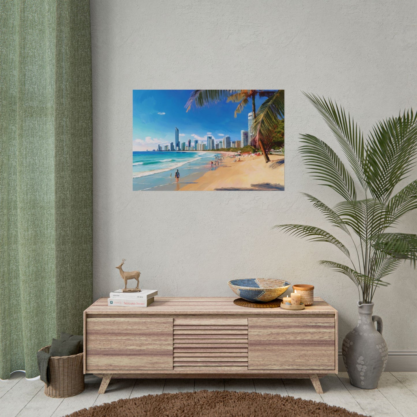 Surfers Paradise Beach Australia Coastal Print | Style 1 | Wall Art | Wall Print