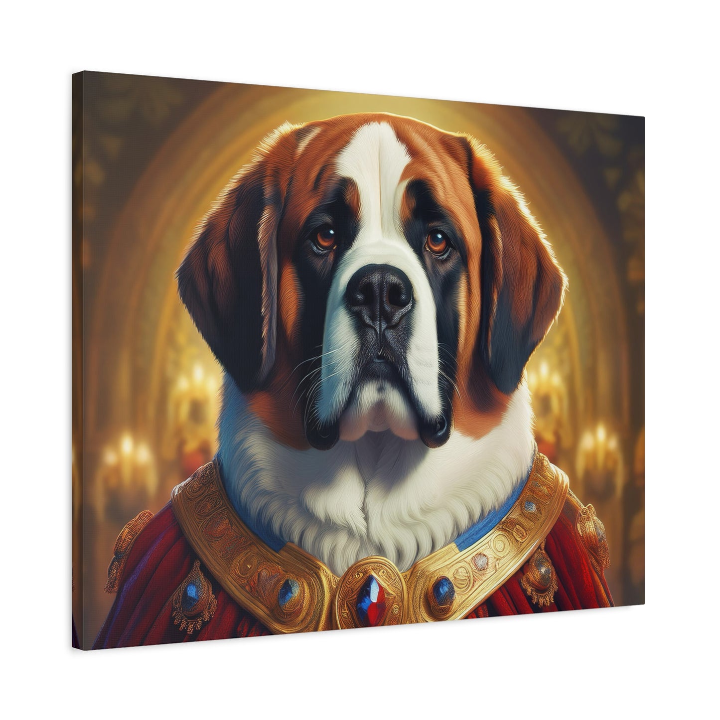 St Bernard Renaissance Portrait - Premium Canvas Wall Art, Dog Portrait, Unique Wall Print