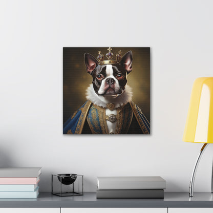 Boston Terrier Renaissance Pet Portrait on Canvas, wall print, wall art, dog portrait, dog art