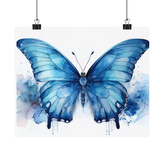 Blue Butterfly Alcohol Ink Wall Art | Unique Nursery Wall Print | Butterfly wall art | Wall Art | Wall Print