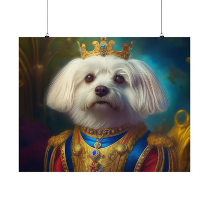 Maltese Renaissance Dog Portrait Wall Print | Art Print | Wall Decor | Dog Wall Art