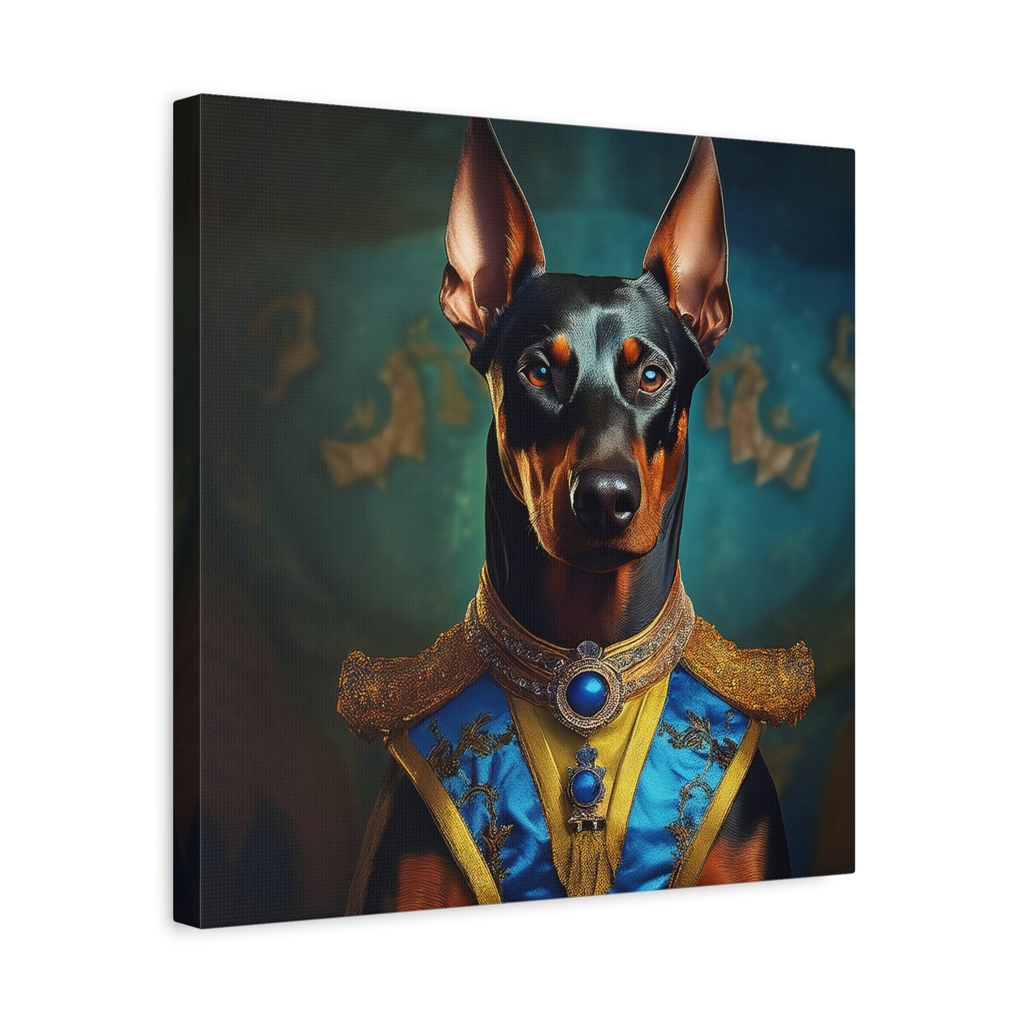 Doberman Pinscher Renaissance Pet Portrait on Canvas | wall art | wall print | Dog Art