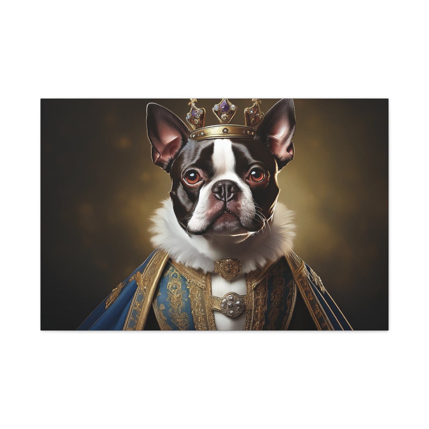 Boston Terrier Renaissance Pet Portrait on Canvas, wall print, wall art, dog portrait, dog art