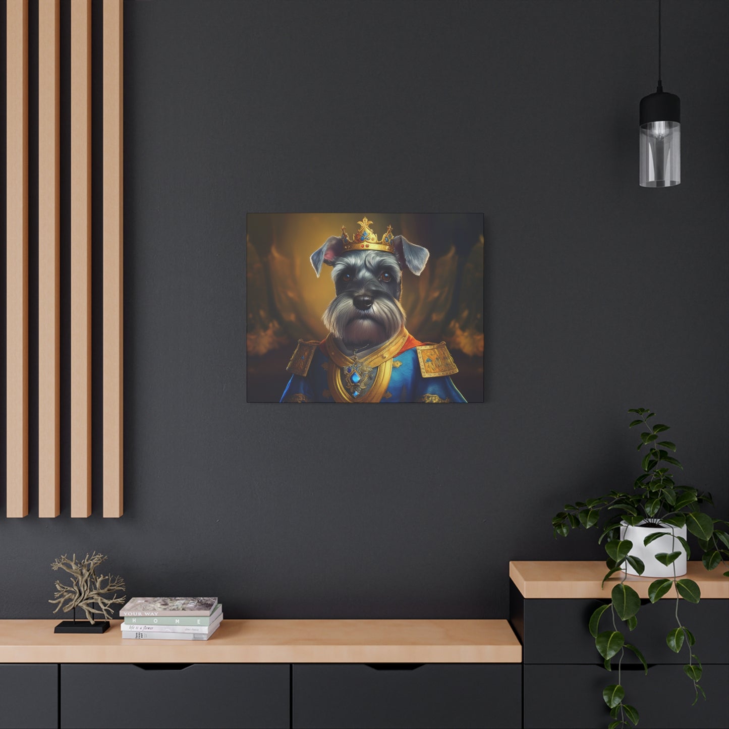 Miniature Schnauzer Renaissance Pet Portrait on Canvas | wall art | wall print | dog art