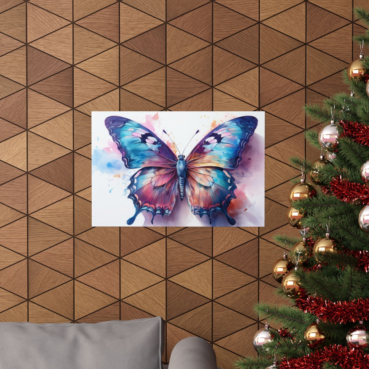 Teal, Blue & Purple Butterfly Alcohol Ink Wall Art |  Butterfly wall art | Wall Art | Wall Print