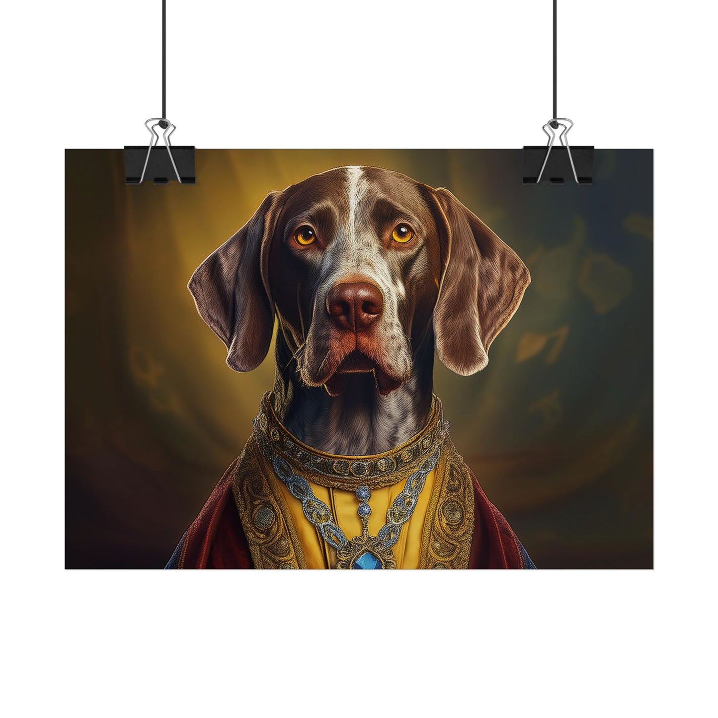 German Shorthaired Pointer Dog Renaissance Pet Portrait, Art Print, Animal Lover gift, Dog Wall Art, wall prints, wall art