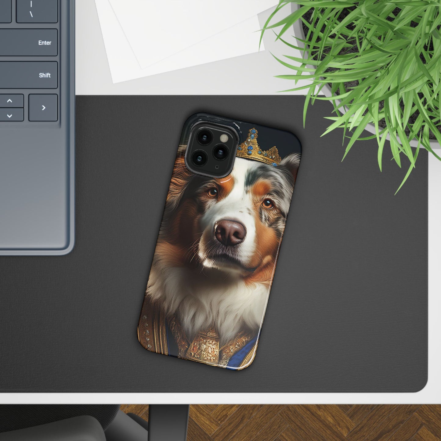 Australian Shepherd Renaissance Dog Portrait Slim Phone Case