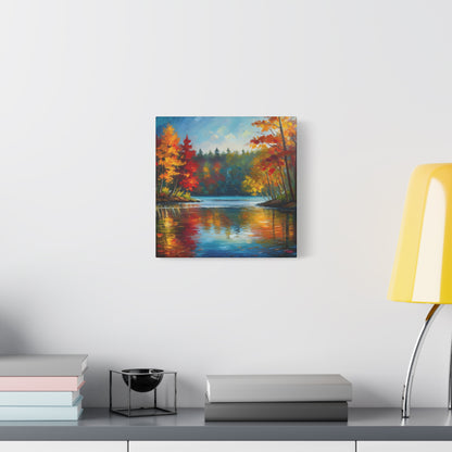 Fall Leaves on the Lake on Canvas | wall art |  wall print