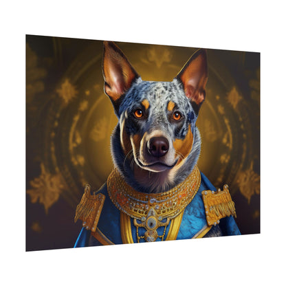 Australian Cattle Dog Renaissance Dog Portrait Wall Art | Art Print | Wall Decor Gift, Animal Lover Home Decor, Dog Wall Art