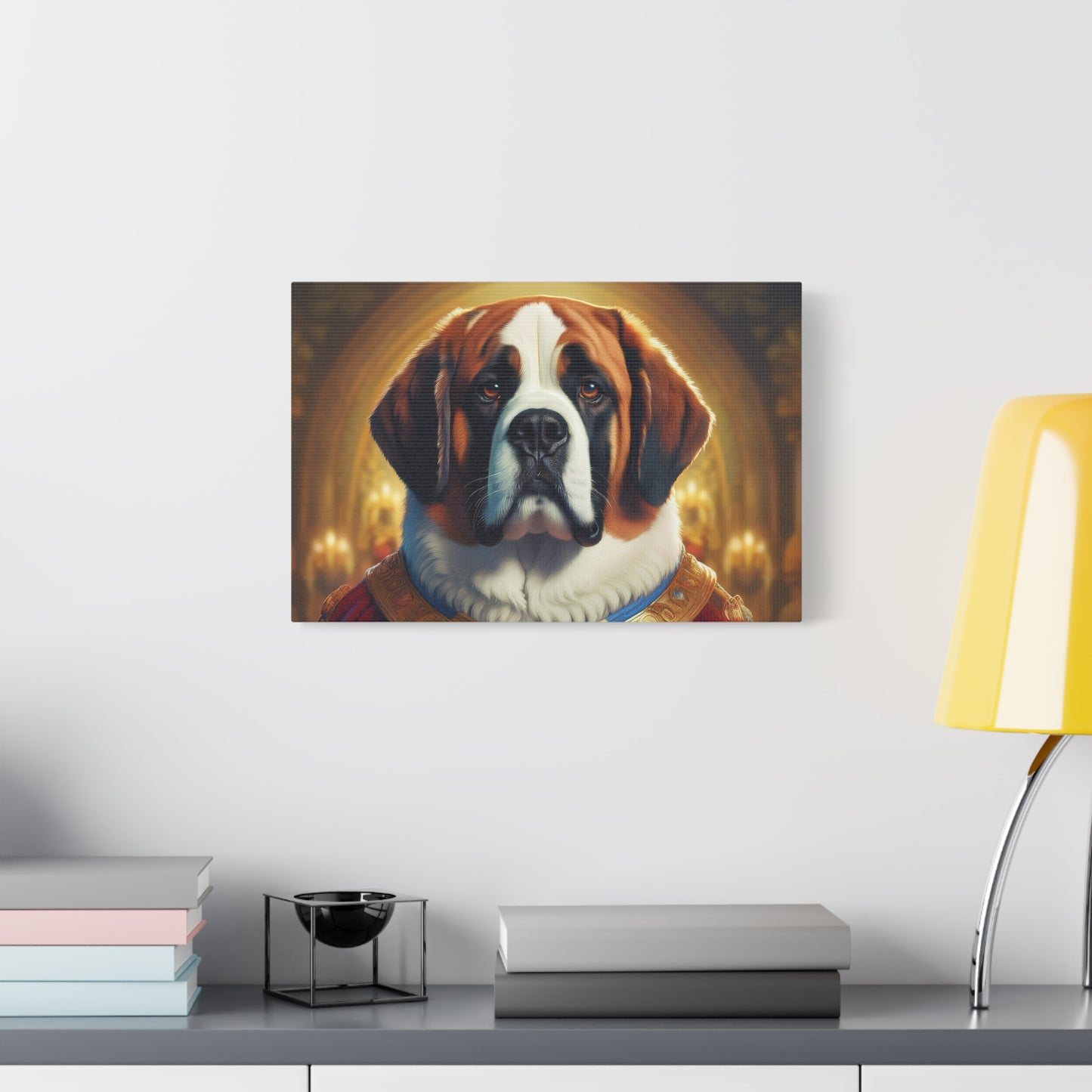 Regal Saint Bernard Renaissance Dog Portrait Canvas Art, Dog Lover Wall Décor, Pet Portrait, Home Decoration, Gift for Pet Owners, Animal Art