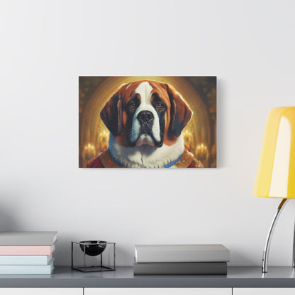 Regal Saint Bernard Renaissance Dog Portrait Canvas Art, Dog Lover Wall Décor, Pet Portrait, Home Decoration, Gift for Pet Owners, Animal Art