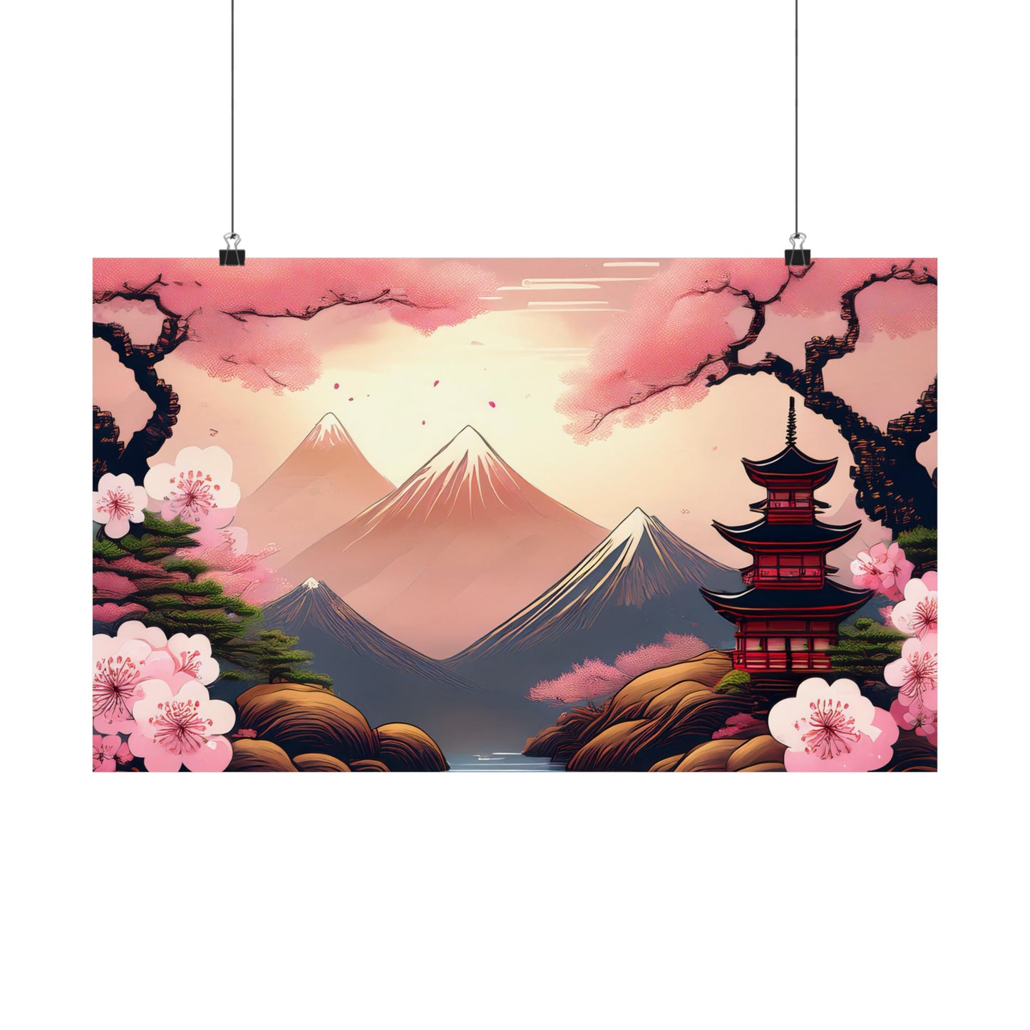 Japanese Cherry Blossom Wall Art Print | Wall Art | Wall Print | Japanese Wall Art