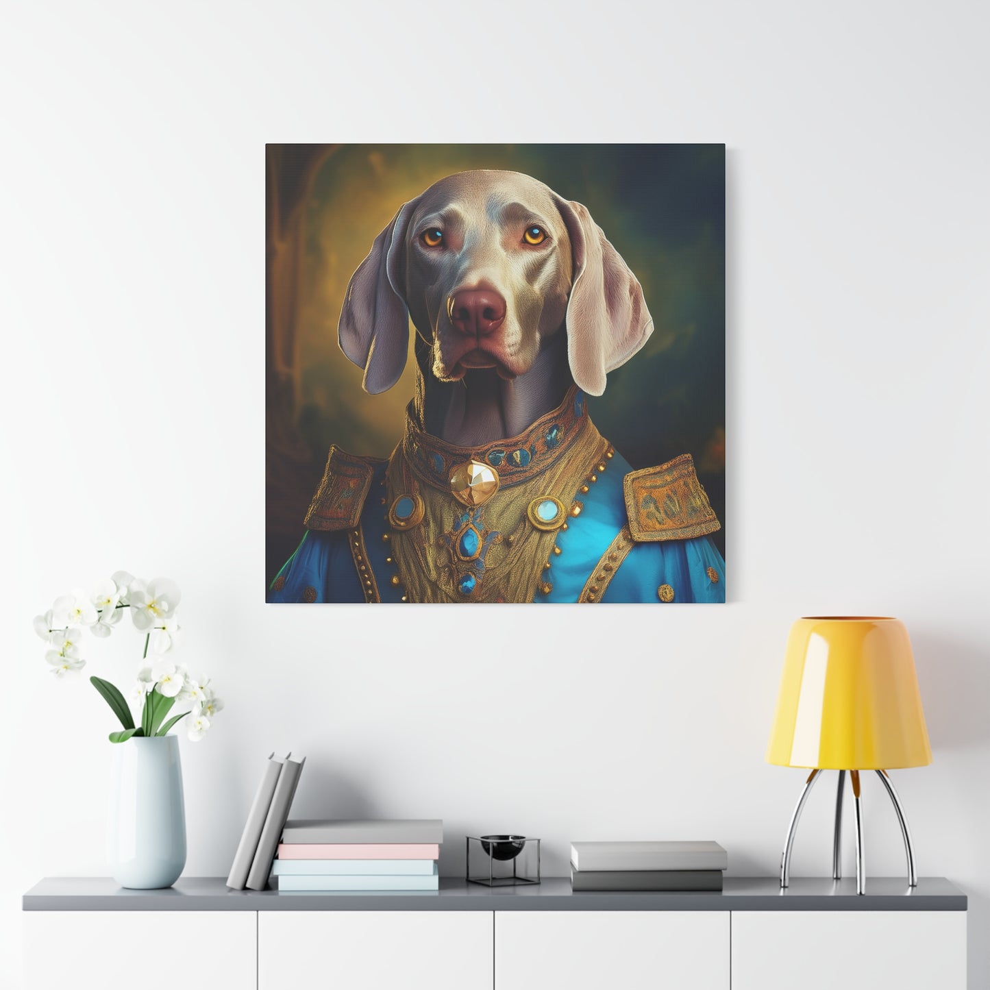 Weimaraner Renaissance Pet Portrait on Canvas -  wall art, wall print, dog portrait, dog art