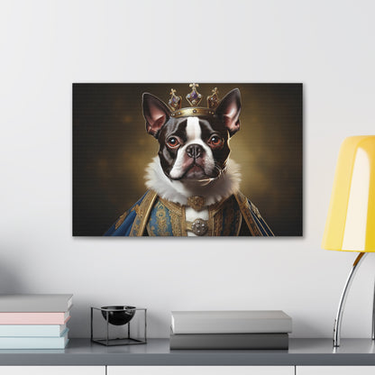 Boston Terrier Renaissance Pet Portrait on Canvas, wall print, wall art, dog portrait, dog art