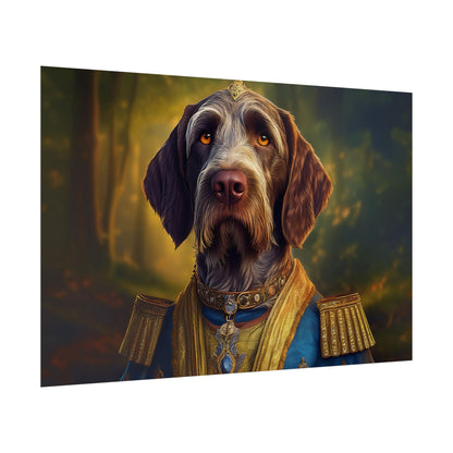 German Wirehaired Pointer Renaissance Pet Portrait Print, Pointer, Dog Lover Wall Art,  Dog Memorial Gift, wall art, wall print, dog print