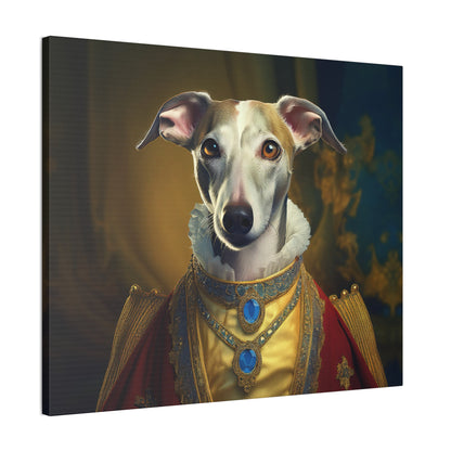 Whippet Pet Portrait Renaissance Print - Canvas, wall art, wall print, dog portrait, dog art