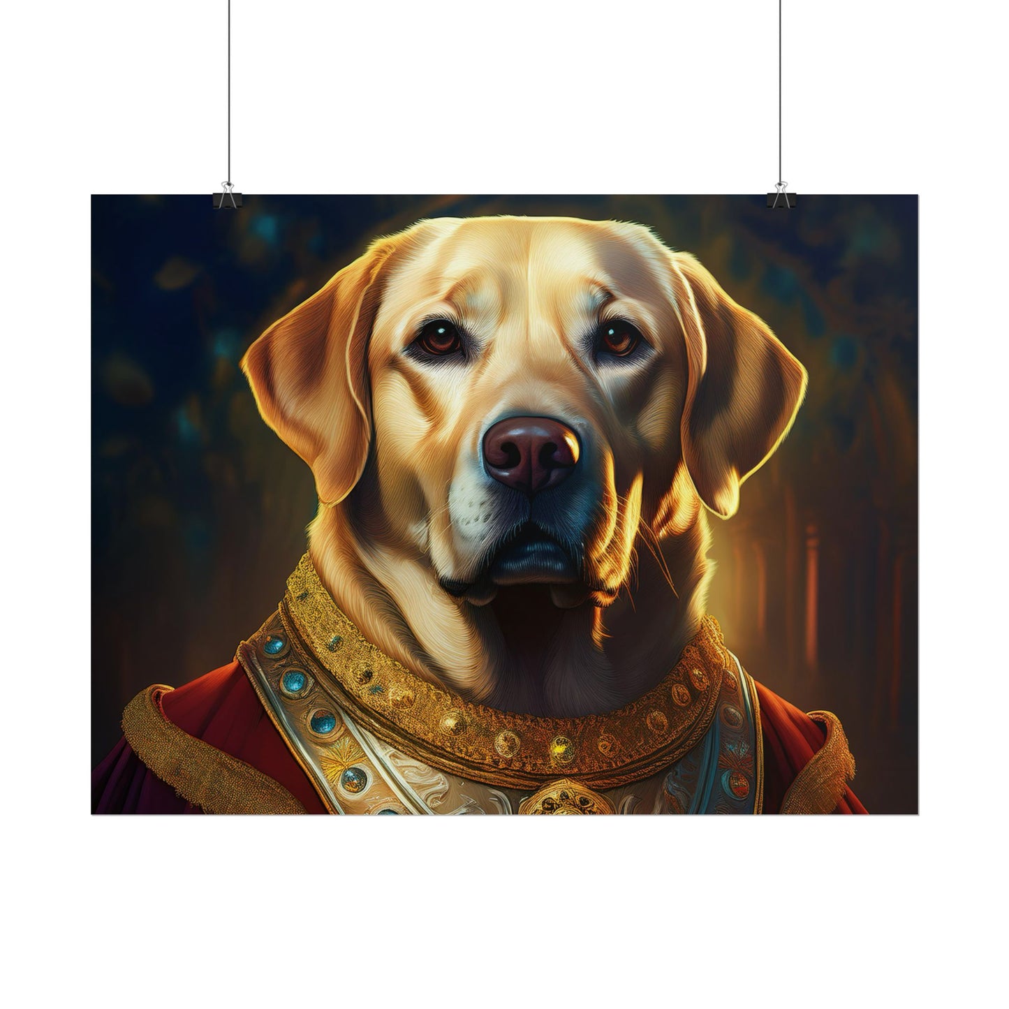 Labrador Retriever Renaissance Pet Portrait Art Print, Wall Decor Gift, Animal Lover Home Decor, Dog Wall Art
