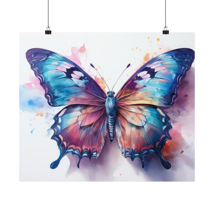 Teal, Blue & Purple Butterfly Alcohol Ink Wall Art |  Butterfly wall art | Wall Art | Wall Print