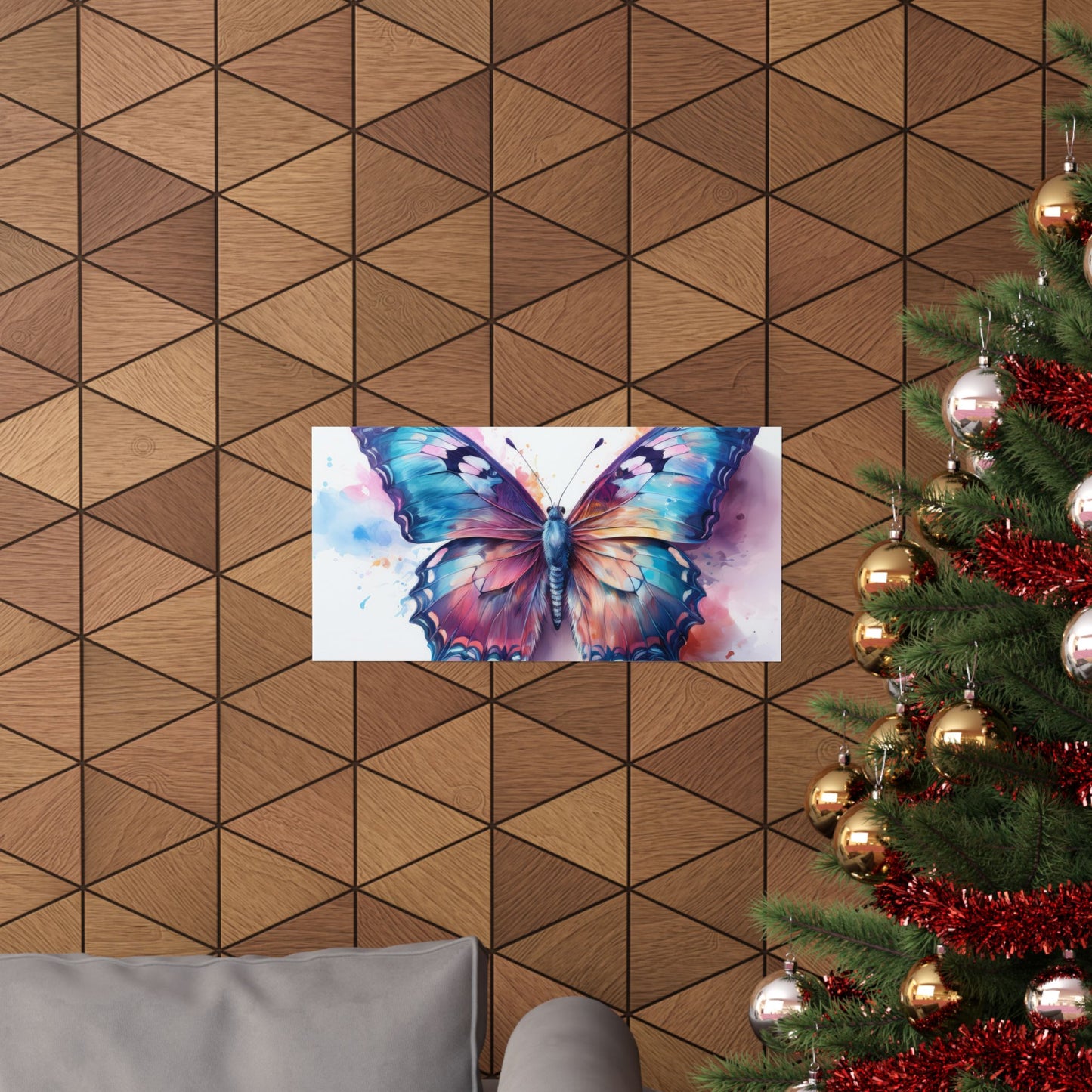 Teal, Blue & Purple Butterfly Alcohol Ink Wall Art |  Butterfly wall art | Wall Art | Wall Print