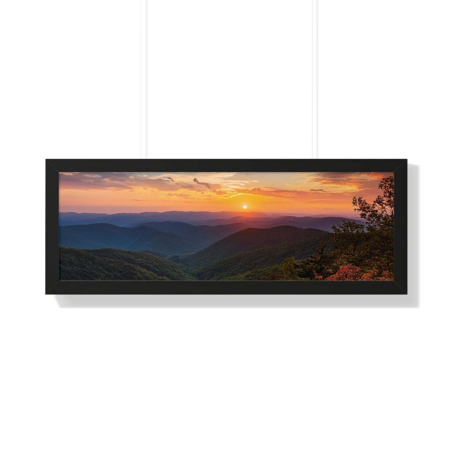 Sunset over Blue Ridge Mountains Fall Landscape Framed Print