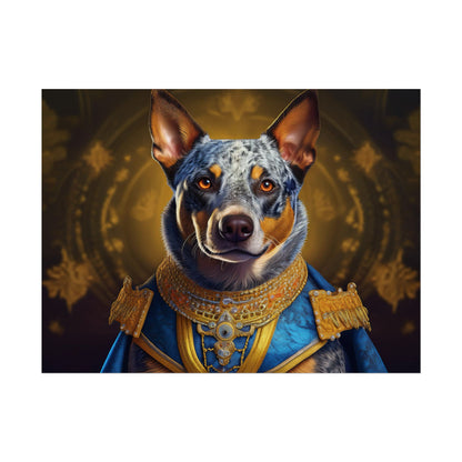 Australian Cattle Dog Renaissance Dog Portrait Wall Art | Art Print | Wall Decor Gift, Animal Lover Home Decor, Dog Wall Art