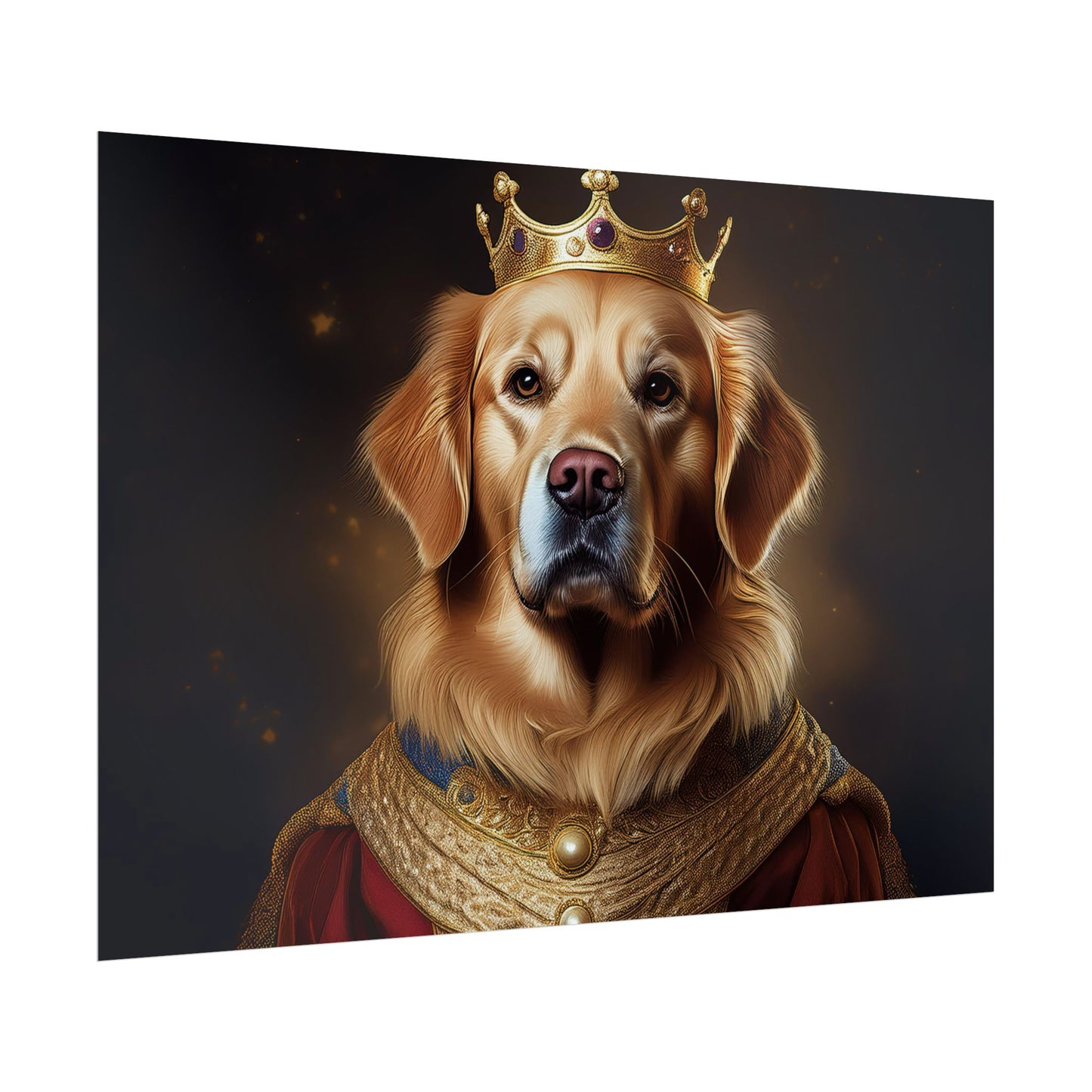 Golden Retriever Renaissance Dog Portrait  Art Print, Wall Decor Gift, Animal Lover Home Decor, Dog Wall Art