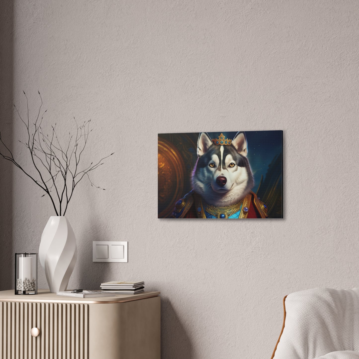 Siberian Husky Renaissance Pet Portrait on Canvas, wall art, wall print, dog portrait, dog art