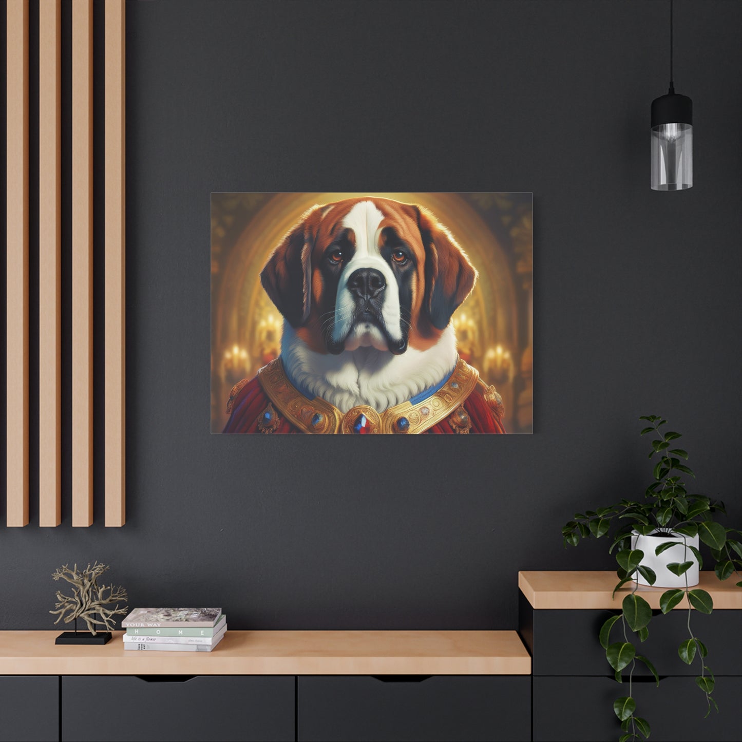 St Bernard Renaissance Portrait - Premium Canvas Wall Art, Dog Portrait, Unique Wall Print