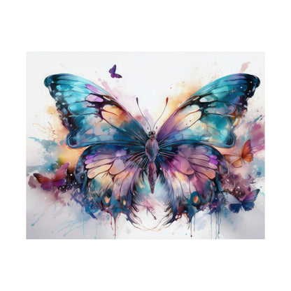 Teal, Orange & Purple Butterfly Alcohol Ink Wall Art | Butterfly wall art | Wall Art | Wall Print