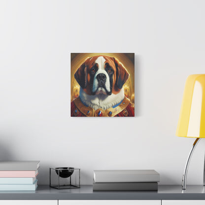 St Bernard Renaissance Portrait - Premium Canvas Wall Art, Dog Portrait, Unique Wall Print