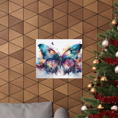 Teal, Orange & Purple Butterfly Alcohol Ink Wall Art | Butterfly wall art | Wall Art | Wall Print