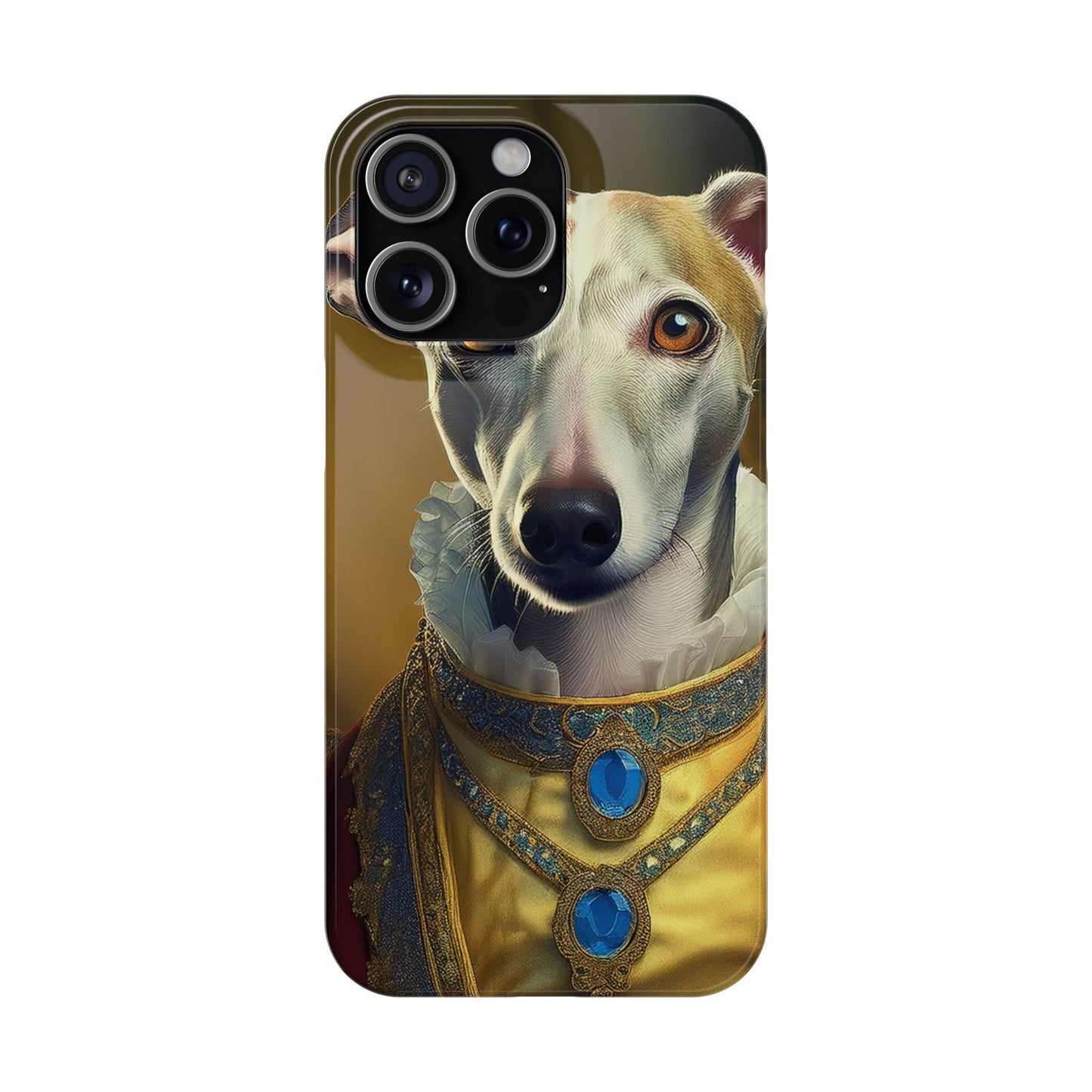 Whippet Renaissance Dog Portrait Slim Phone Case