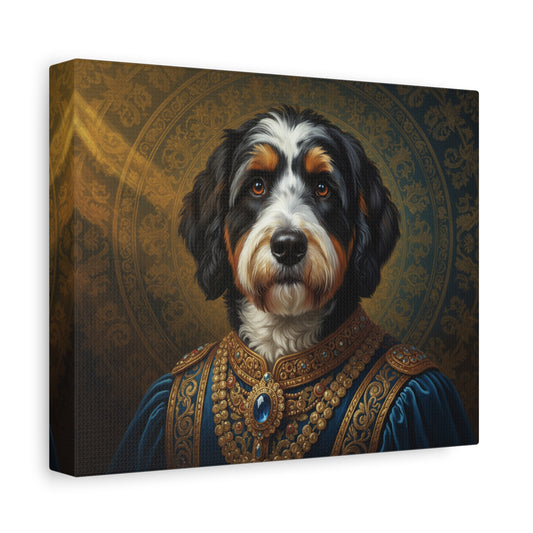 Bernedoodle Renaissance Dog Portrait Canvas Art, Pet Portrait Wall Decor, Animal Lover Gift, Home Decoration, Unique Dog Artwork