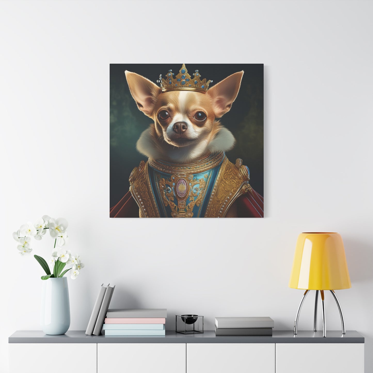 Chihuahua Renaissance Pet Portrait on Canvas | Wall art | Wall print | Dog art