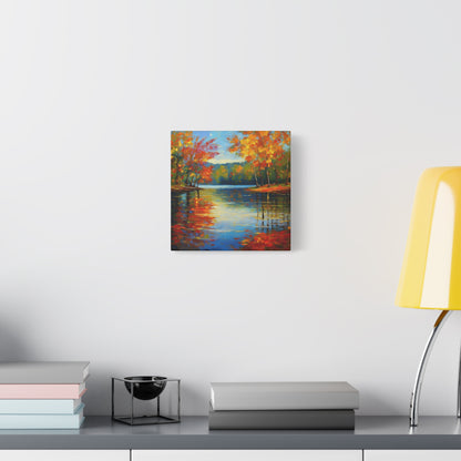 Fall Changing Leaves on a Lake Canvas Print | Style 2 | Wall Art | Wall Print | Fall Decor