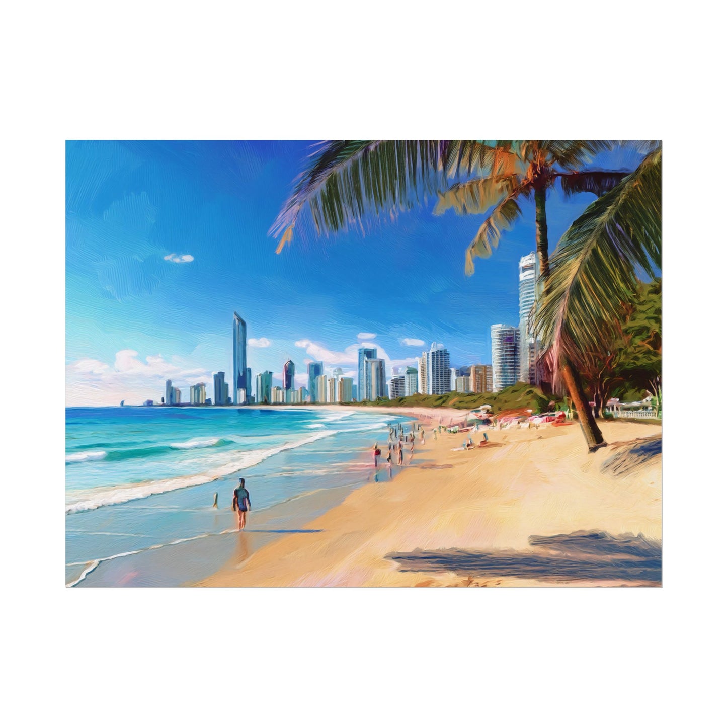 Surfers Paradise Beach Australia Coastal Print | Style 1 | Wall Art | Wall Print