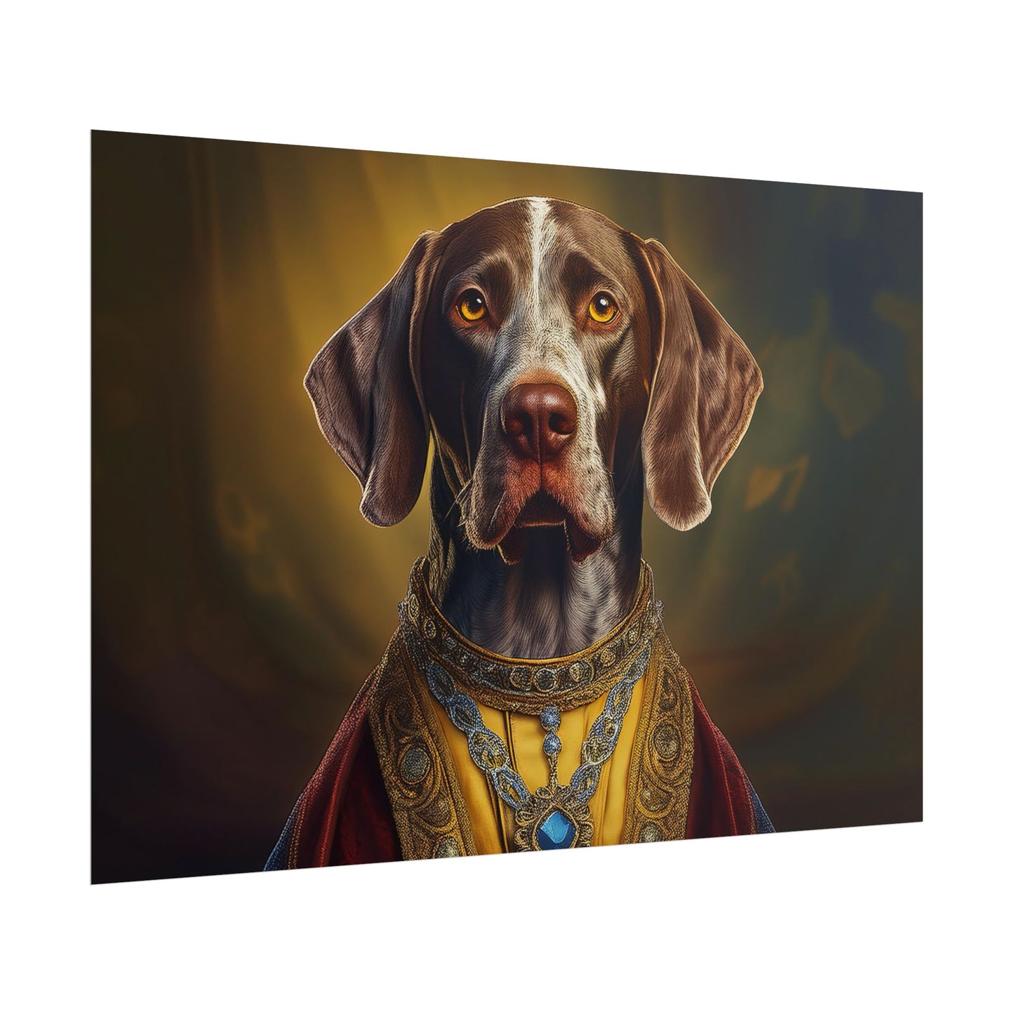 German Shorthaired Pointer Dog Renaissance Pet Portrait, Art Print, Animal Lover gift, Dog Wall Art, wall prints, wall art