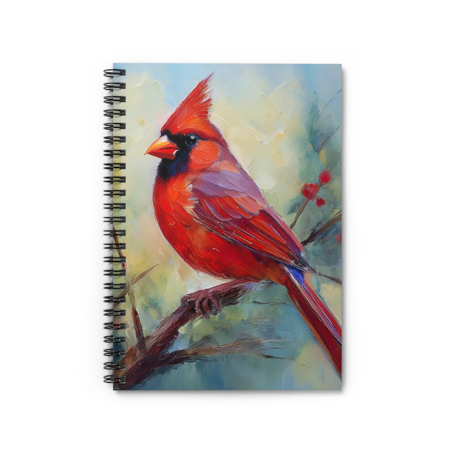 Cardinal Bird Spiral Notebook, American birds, bird, ornithology, journal, notes