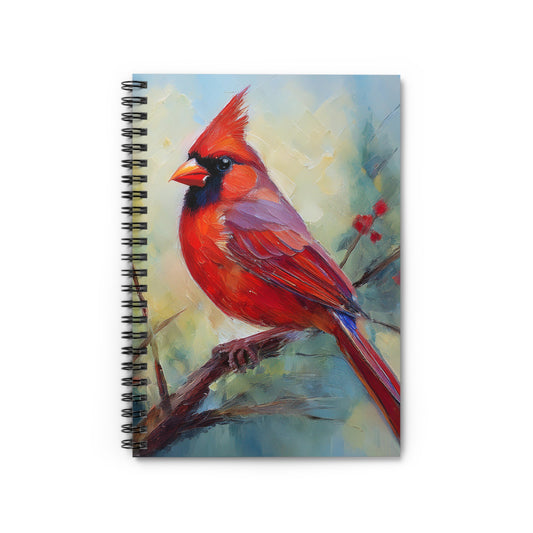 Cardinal Bird Spiral Notebook, American birds, bird, ornithology, journal, notes