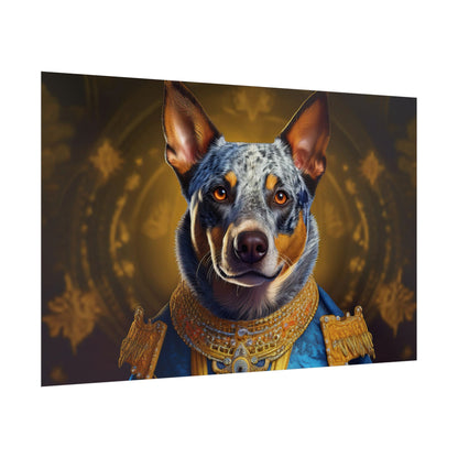 Australian Cattle Dog Renaissance Dog Portrait Wall Art | Art Print | Wall Decor Gift, Animal Lover Home Decor, Dog Wall Art