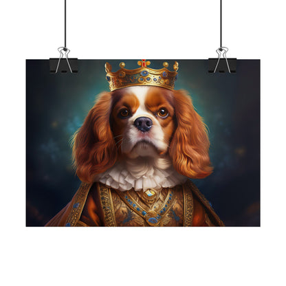 Cavalier King Charles Spaniel Art Pet Portrait Print, Renaissance, Wall Print, Wall Art